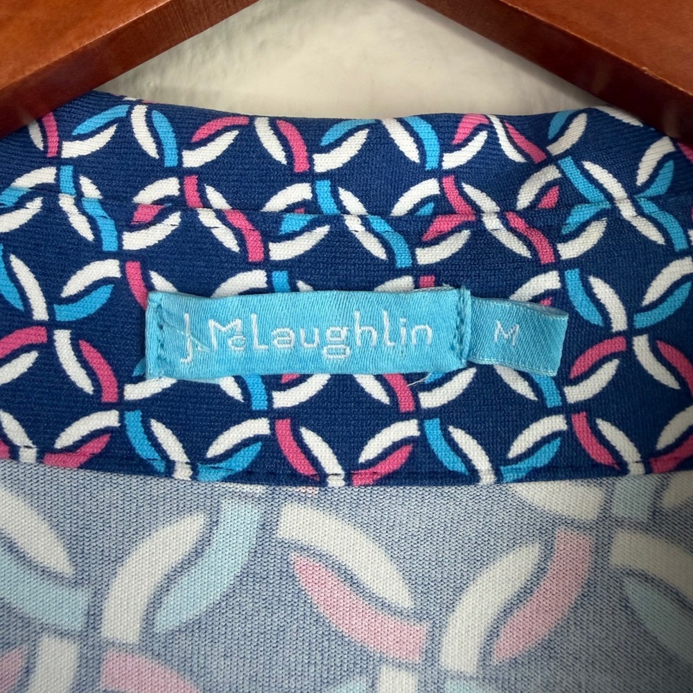 J McLaughlin Catalina Cloth Polo Dress Nautical Print Sz Medium Coastal Resort - Picture 5 of 8